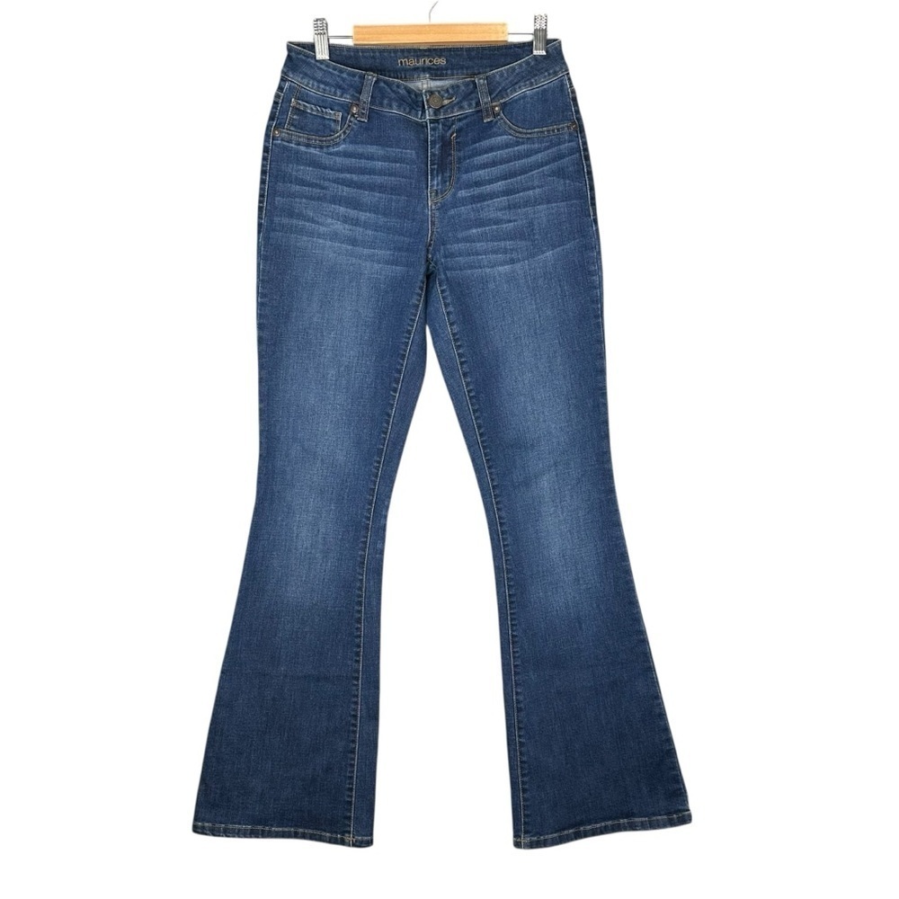 Maurices Jeans Women's S/R Blue Medium Wash Curvy Flare Jeans
